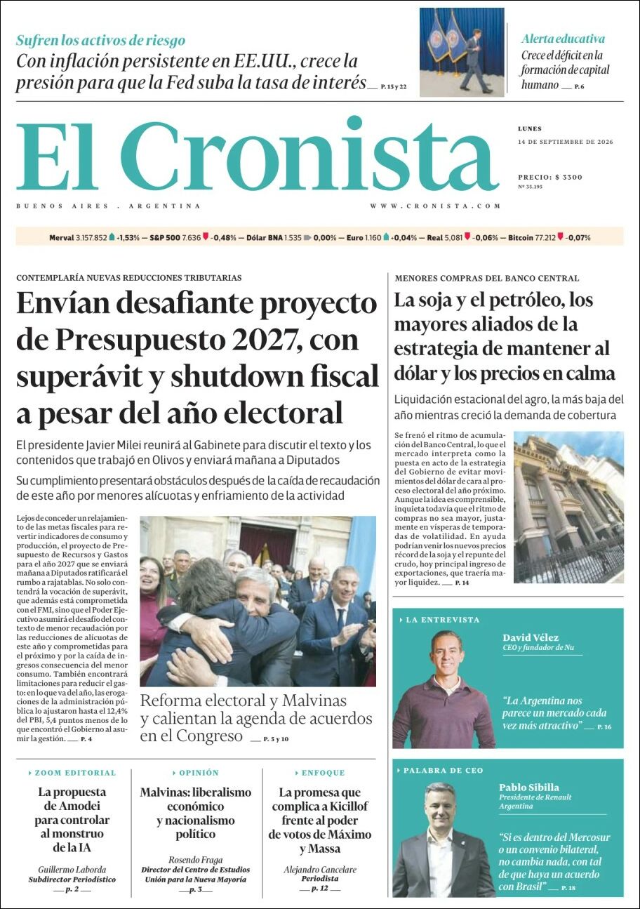 Media Panel - Developments and Systems | AZUL FM RADIO - Tapa del diario El Cronista