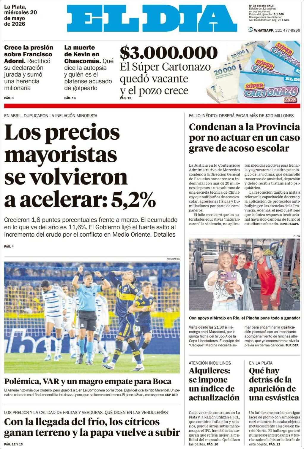 Media Panel - Developments and Systems | AZUL FM RADIO - Tapa del diario El Día