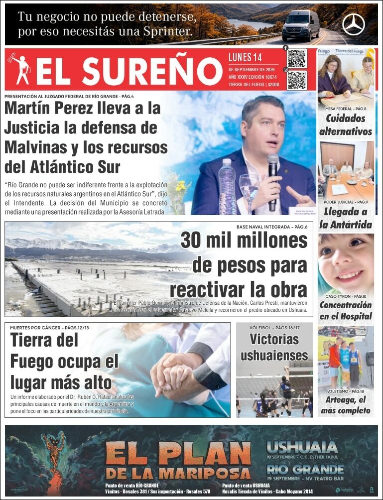 Media Panel - Developments and Systems | AZUL FM RADIO - Tapa del diario El Sureño